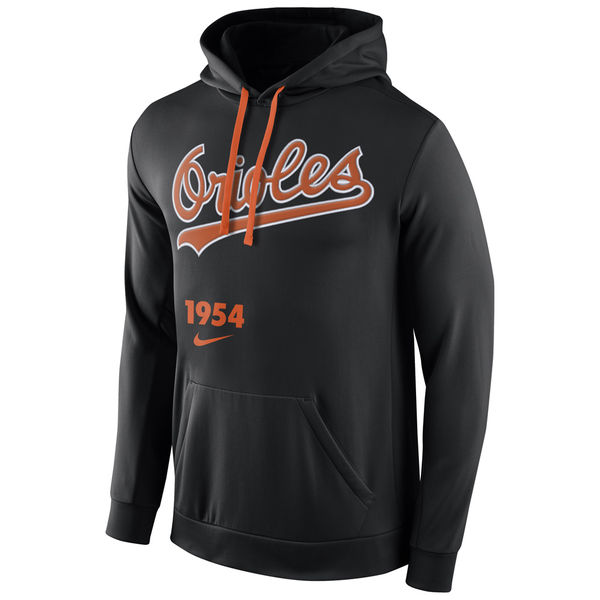 Men Baltimore Orioles Nike Cooperstown Performance Pullover Hoodie Black->new york mets->MLB Jersey